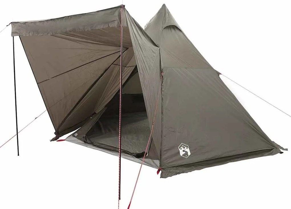 Tenda familiar tipi para 6 pessoas impermeável castanho