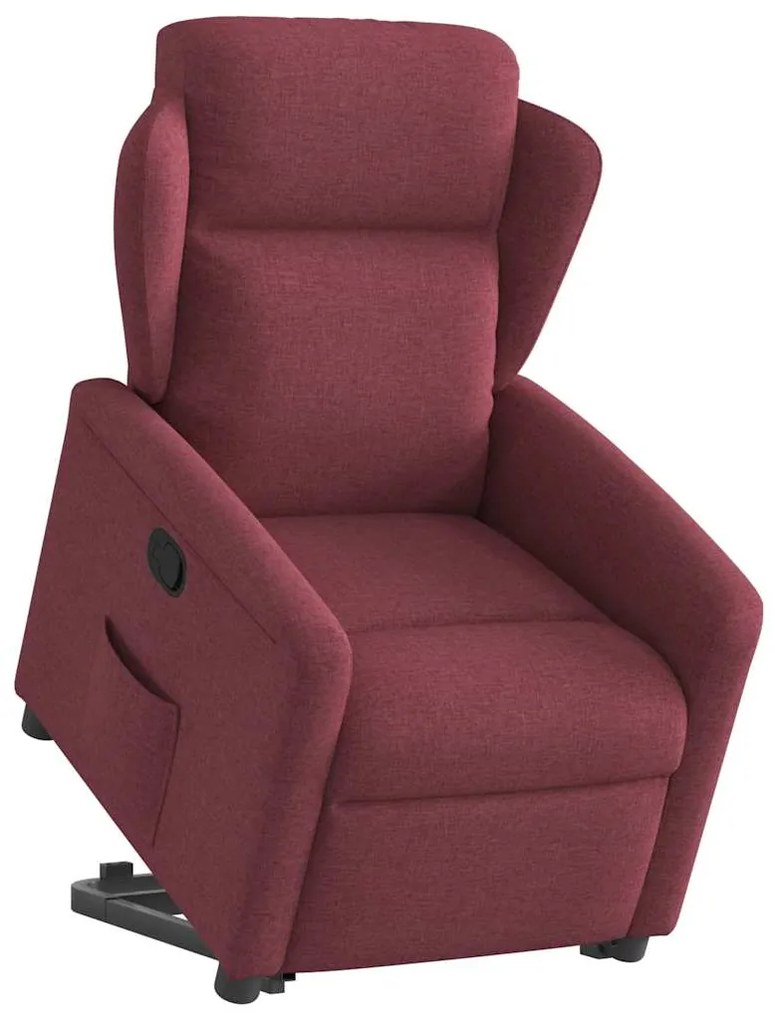 Poltrona reclinável elevatória tecido vermelho tinto