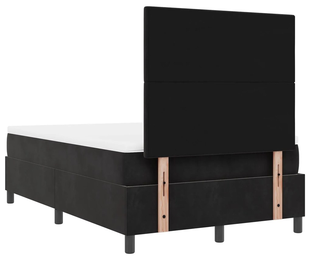 Camas Box Spring com Colchão vidaXL Preto 120x200 cm Veludo