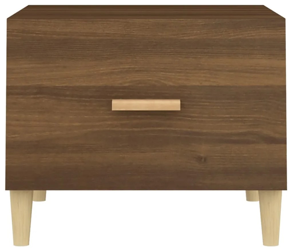Mesa centro 2 pcs 50x50x40 cm madeira proc. carvalho castanho