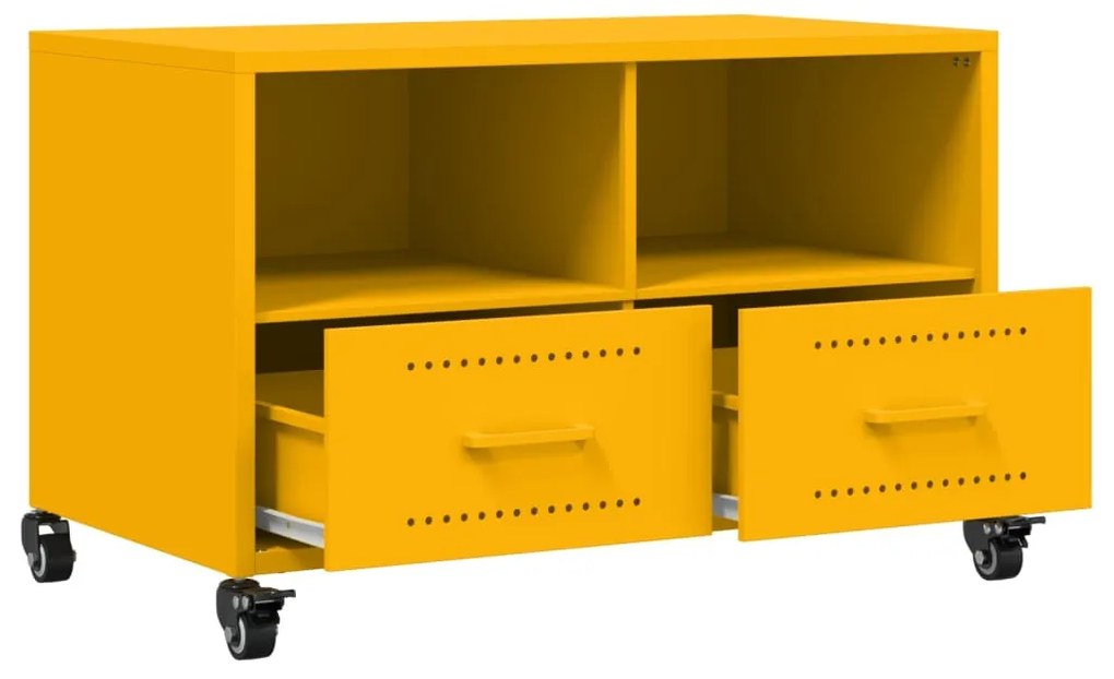 Móvel de TV 68x39x43,5 cm aço amarelo mostarda