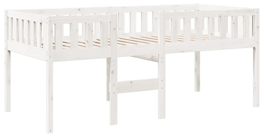 Cama de criança sem colchão 75x190 cm pinho maciço branco