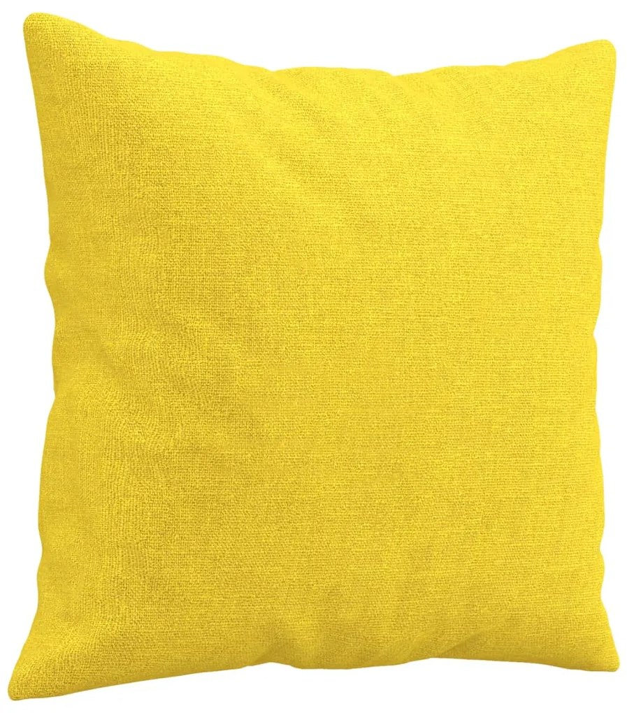 2 pcs conjunto de sofás com almofadas tecido amarelo-claro