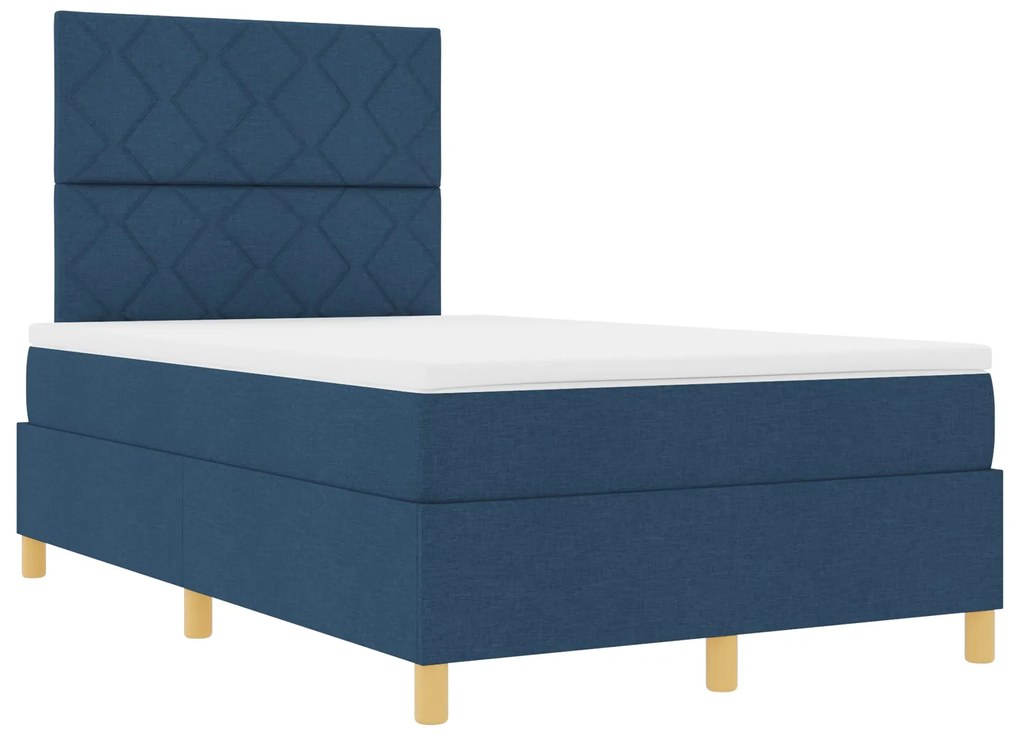 Cama Box com Colchão Azul 120x200 cm Tecido