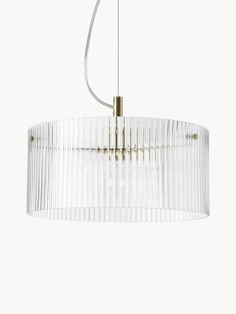 Candeeiro suspenso em vidro canelado Emmi