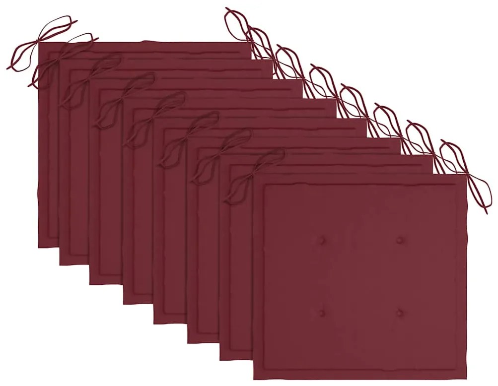 Cadeiras de exterior dobráveis c/ almofadões 8pcs acácia maciça