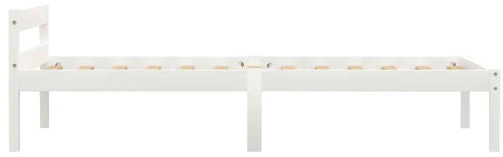Estrutura de cama 100x200 cm madeira pinho maciço branco