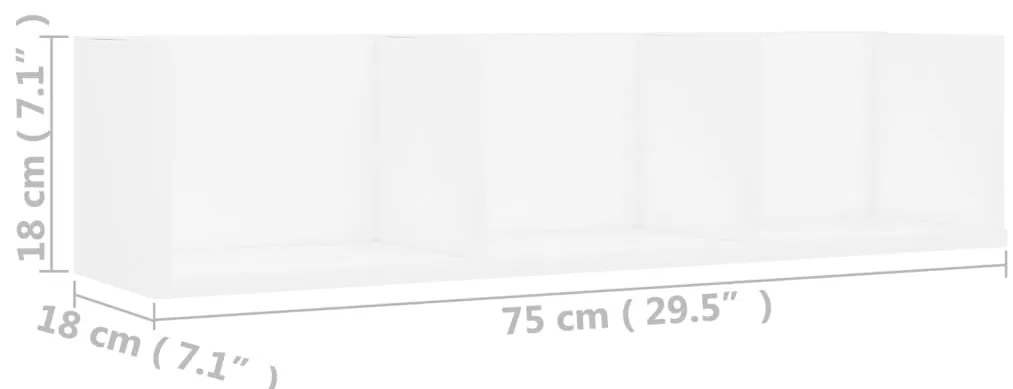 Prateleira de parede para CD derivados de madeira branco