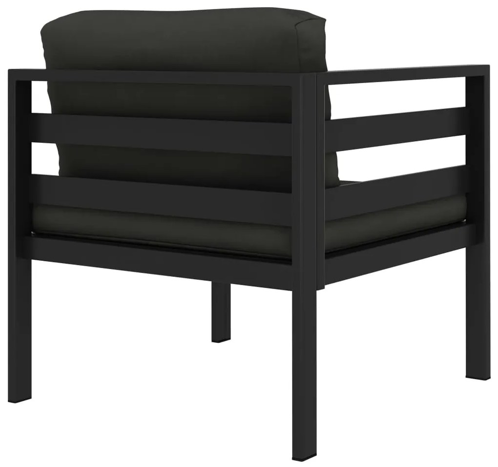 8 pcs conjunto lounge jardim com almofadões alumínio antracite
