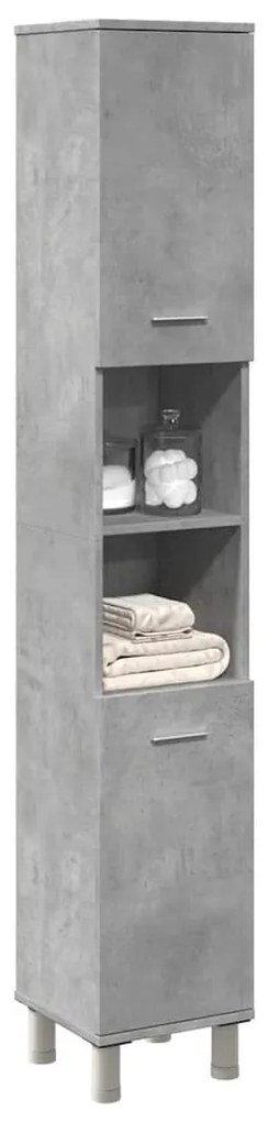 vidaXL Armário de casa de banho 30x30x179 cm contrap. cinzento cimento