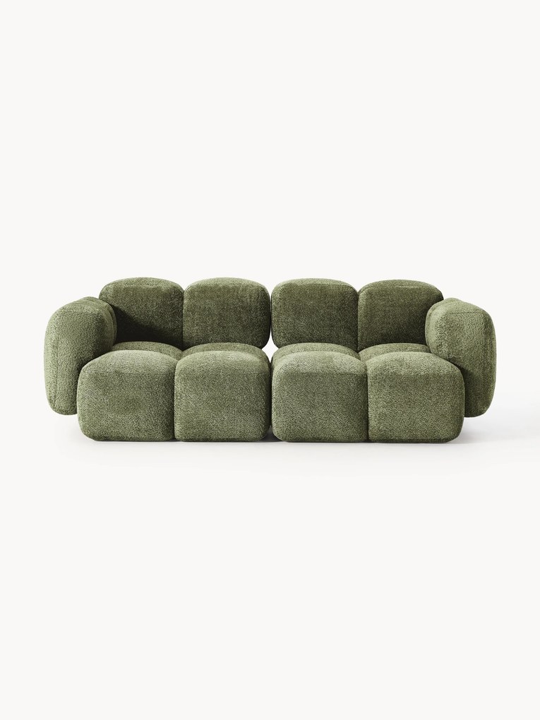 Sofá modular em teddy-bouclé Tayla (2 lugares)
