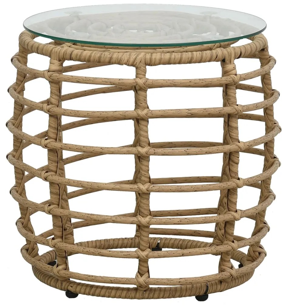 3 pcs conjunto bistrô vime PE cor carvalho