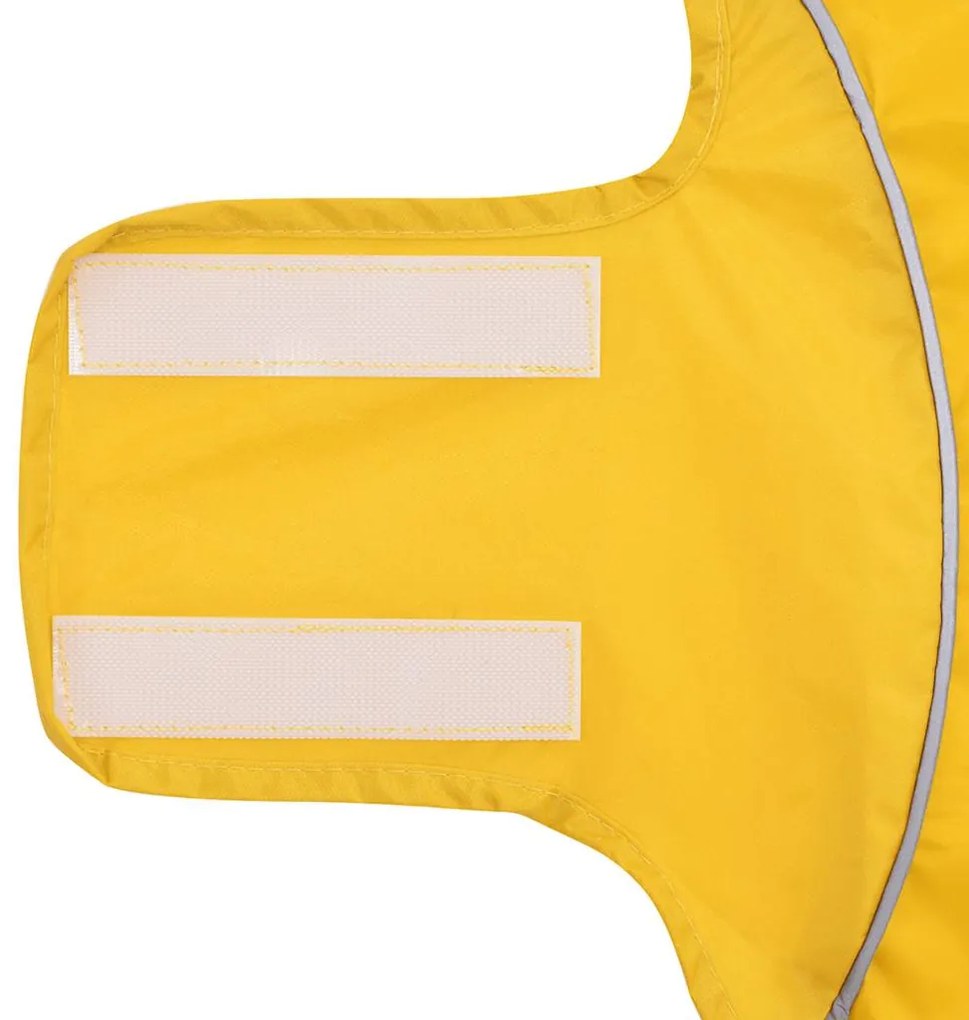 Capa de chuva para cães com tiras reflectoras amarelo XXS