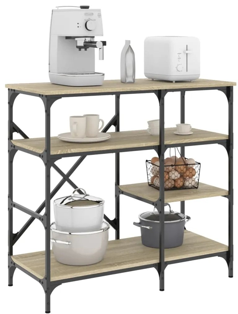 Estante 90x40x84 cm derivados de madeira/metal carvalho sonoma