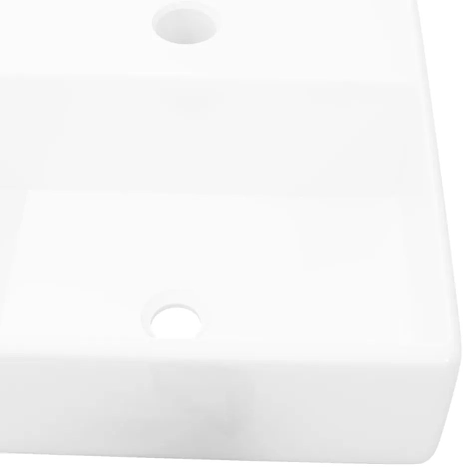Lavatório cerâmica redondo com furo para torneira, quadrado,branco