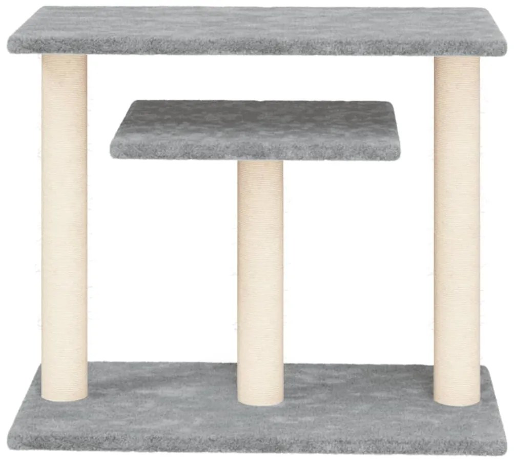 Postes arranhadores p/ gatos com plataformas 62,5cm cinza-claro
