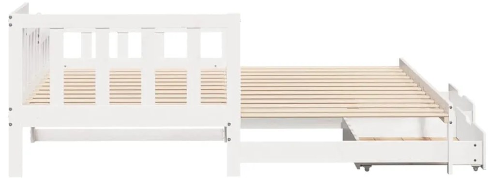 Sofá-cama com gavetão e gavetas sem colchão 80x200 cm branco