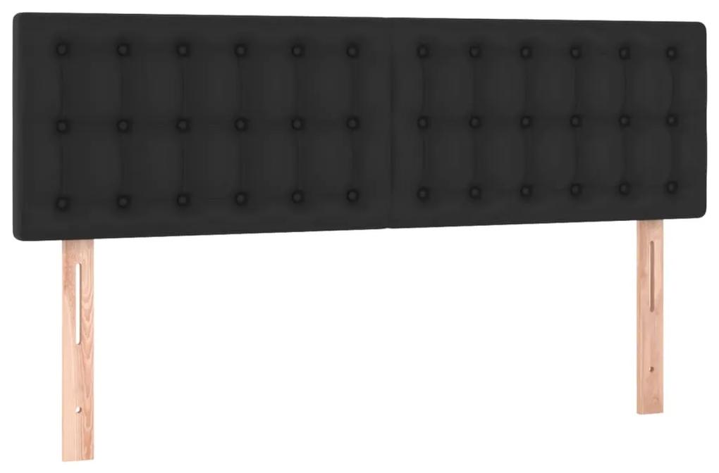 Cama com molas/colchão 140x190 cm couro artificial preto
