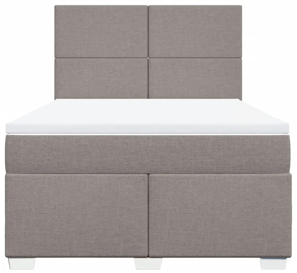 Cama com molas/colchão 140x190 cm tecido castanho-acinzentado