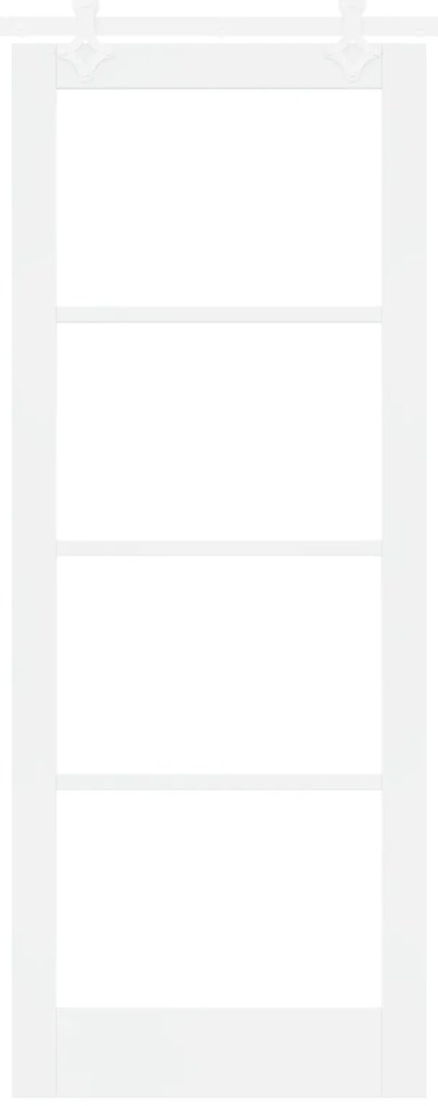 Conjunto de Porta de Correr vidaXL com Ferragens Brancas 83x211 cm Mad