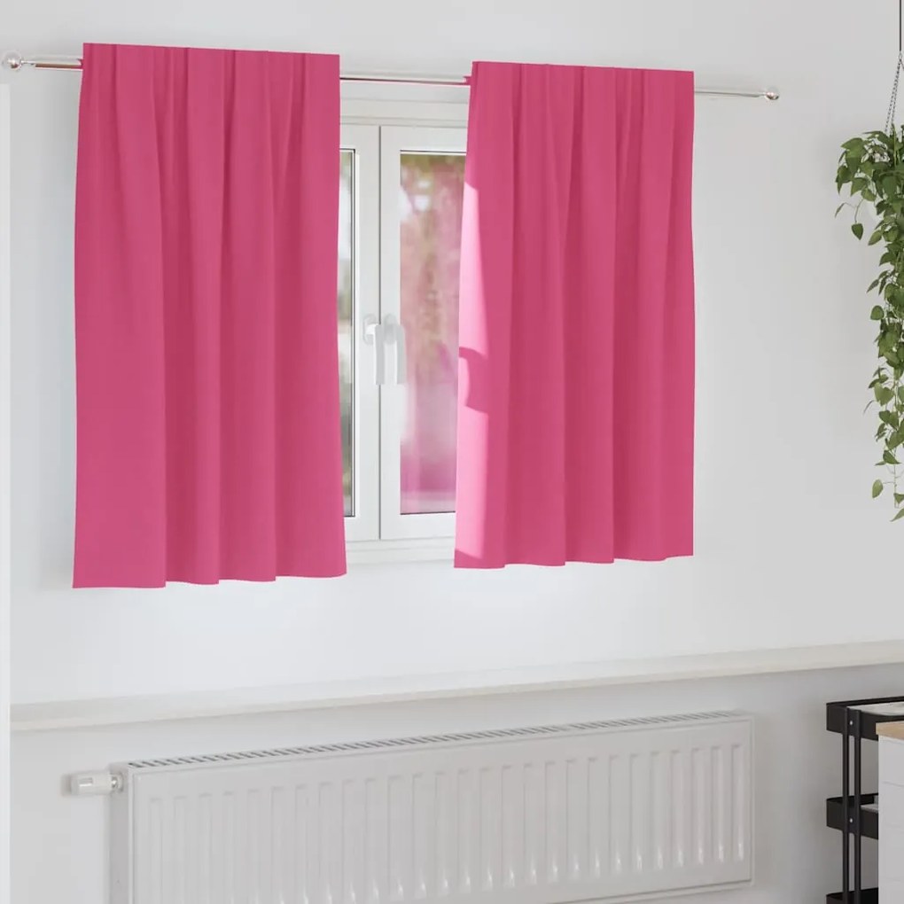 vidaXL Cortinas Blackout com Argolas 2 pcs Rosa Brilhante 140 x 140 cm