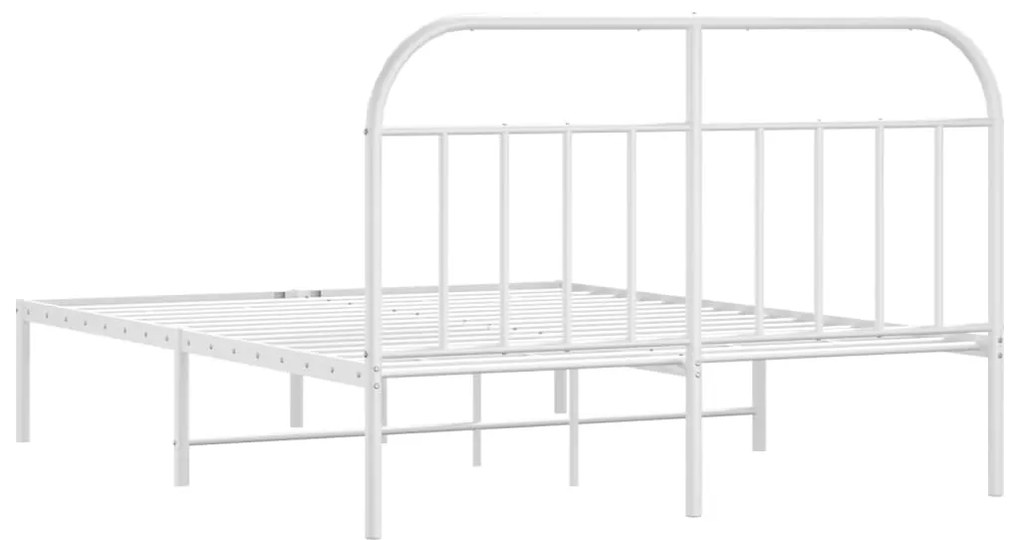 Estrutura de cama com cabeceira 160x200 cm metal branco