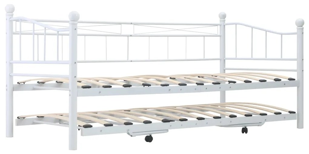 Estrutura de cama em aço 180x200/90x200 cm branco