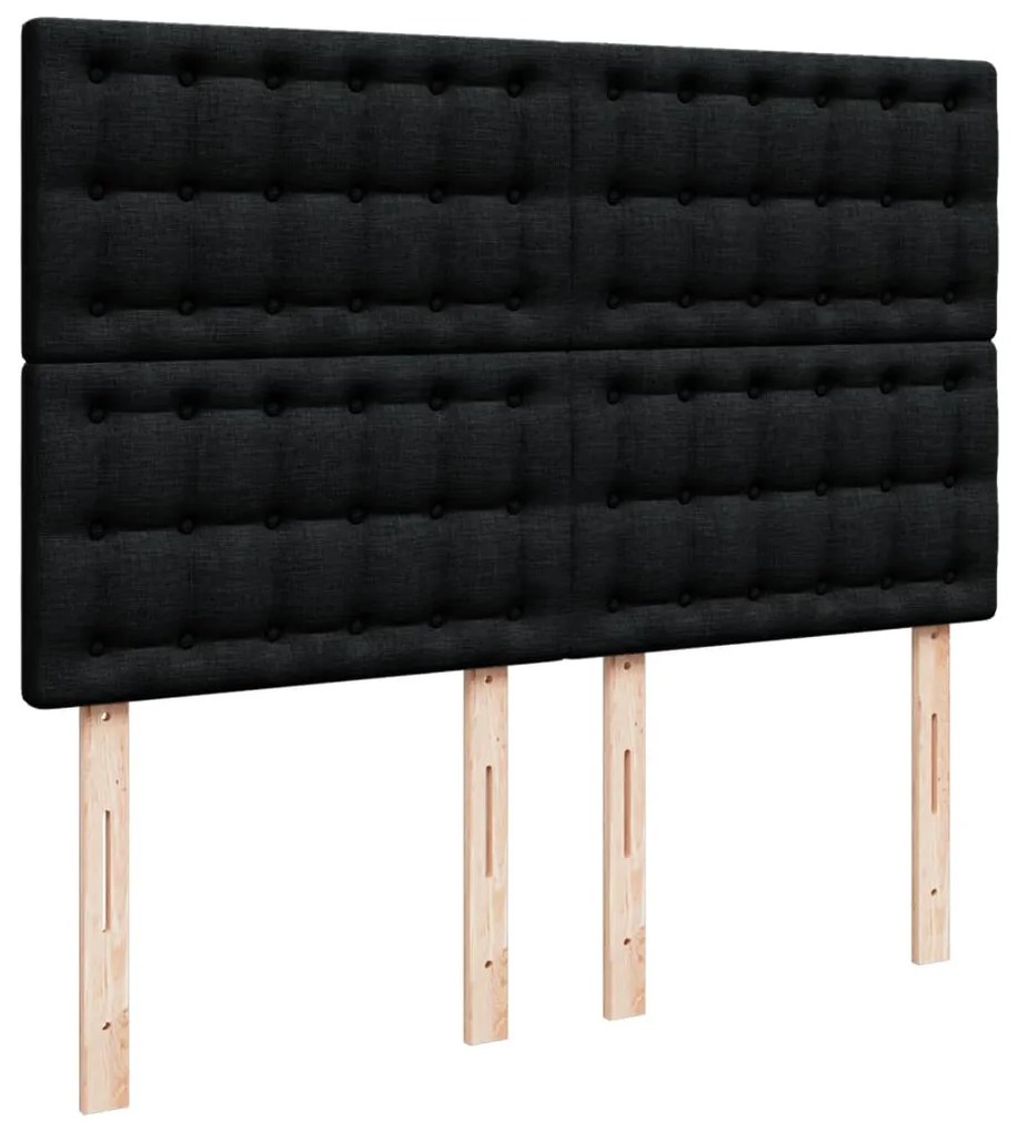 Cama com molas/colchão 160x200 cm tecido preto