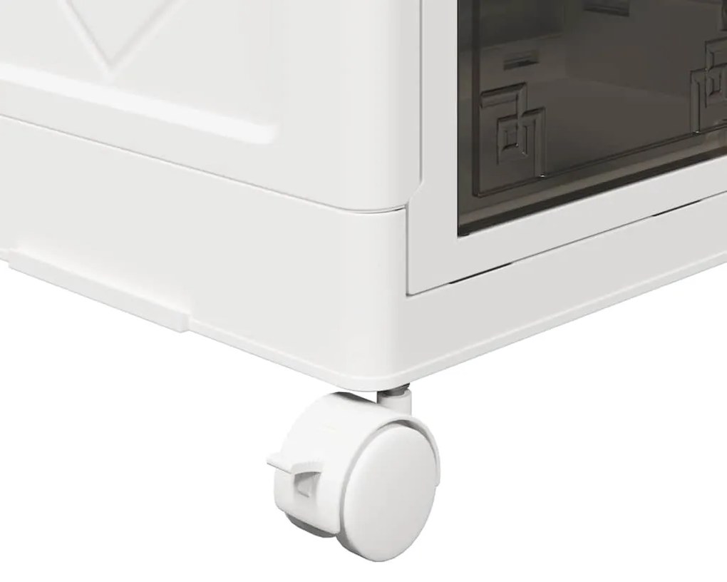 Caixa de arrumação empilhável rodas 3camadas 28L 48,5x29,5x86cm