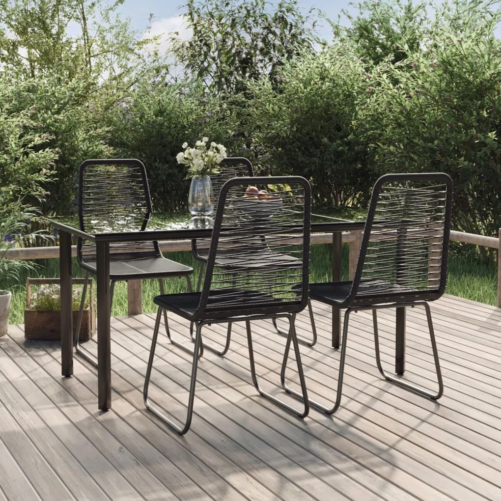 vidaXL 5 pcs Conjunto de jantar para jardim preto