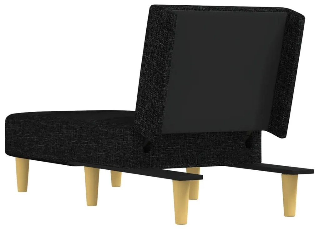 Chaise longue tecido preto