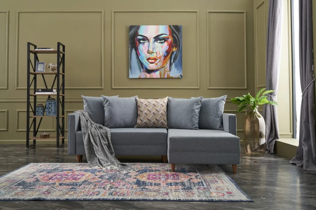 Sofá-Cama de Canto Aydam – Azul – 215x80x150 cm