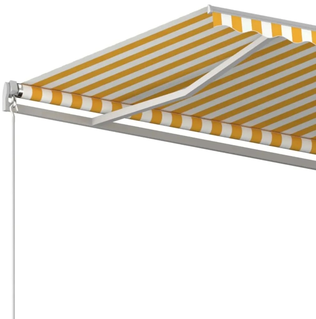 Toldo retrátil manual 500x350 cm amarelo e branco
