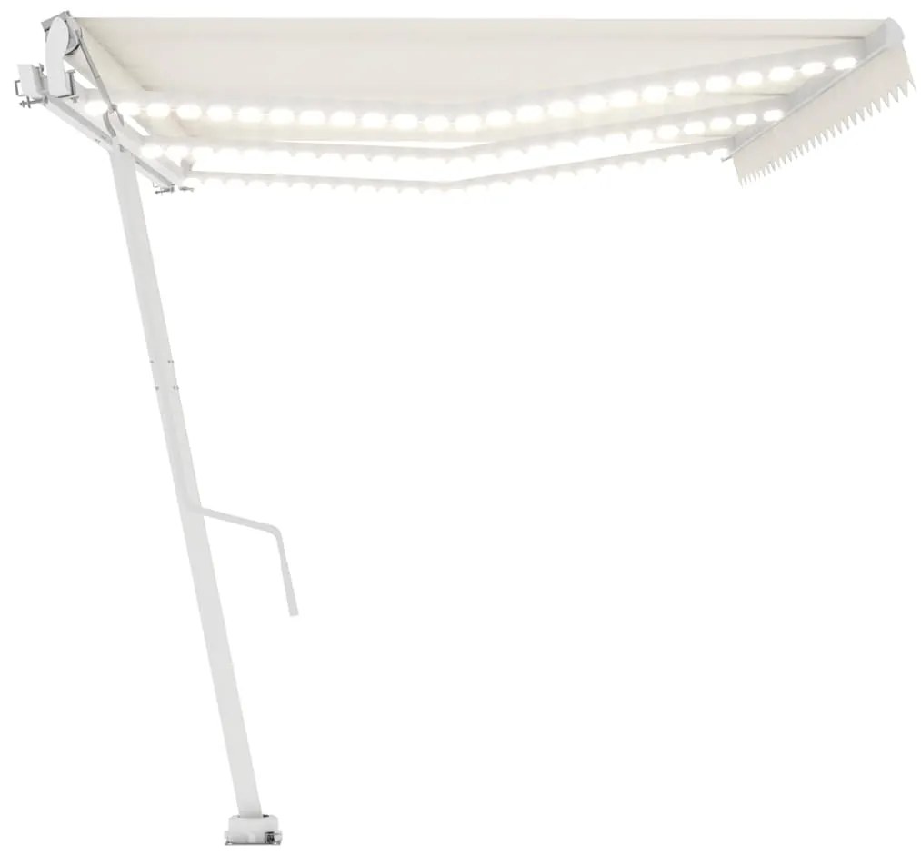 Toldo automático com LED e sensor de vento 600x300 cm cor creme