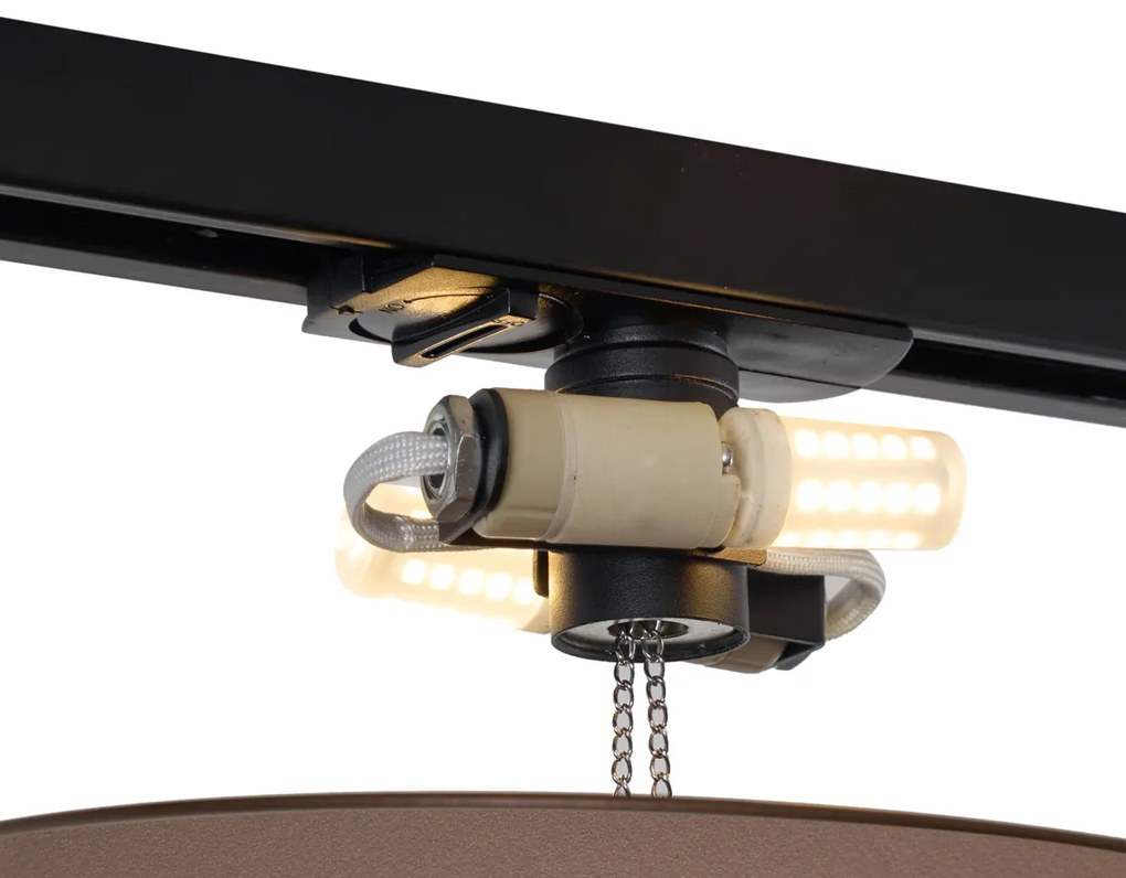 Plafon moderno em bronze para sistema de calha monofásico 2-luzes - Iconic Pulley