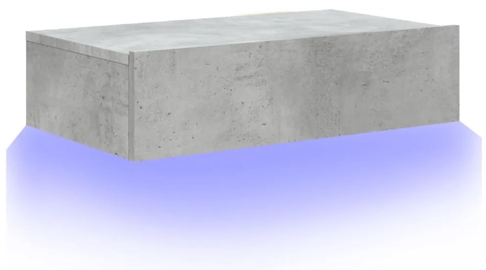 Móvel de TV com luzes LED 60x35x15,5 cm cinzento cimento