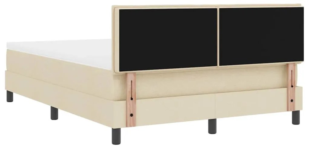 Cama Box Spring com Colchão creme 160x200 cm Tecido