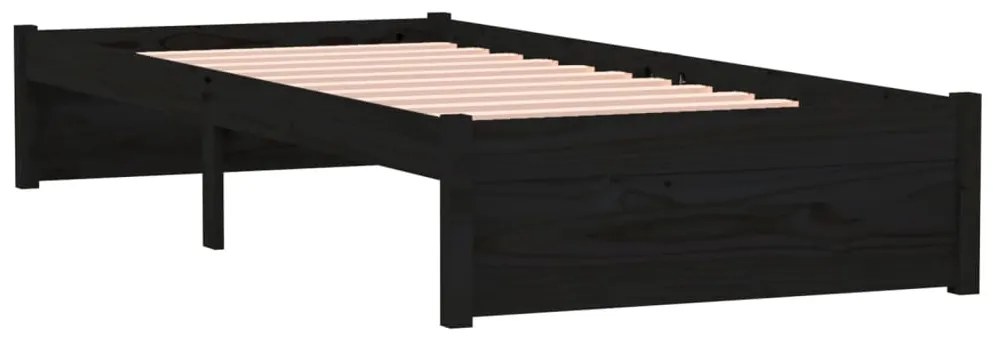 Estrutura cama pequena solteiro 75x190 cm madeira maciça preto