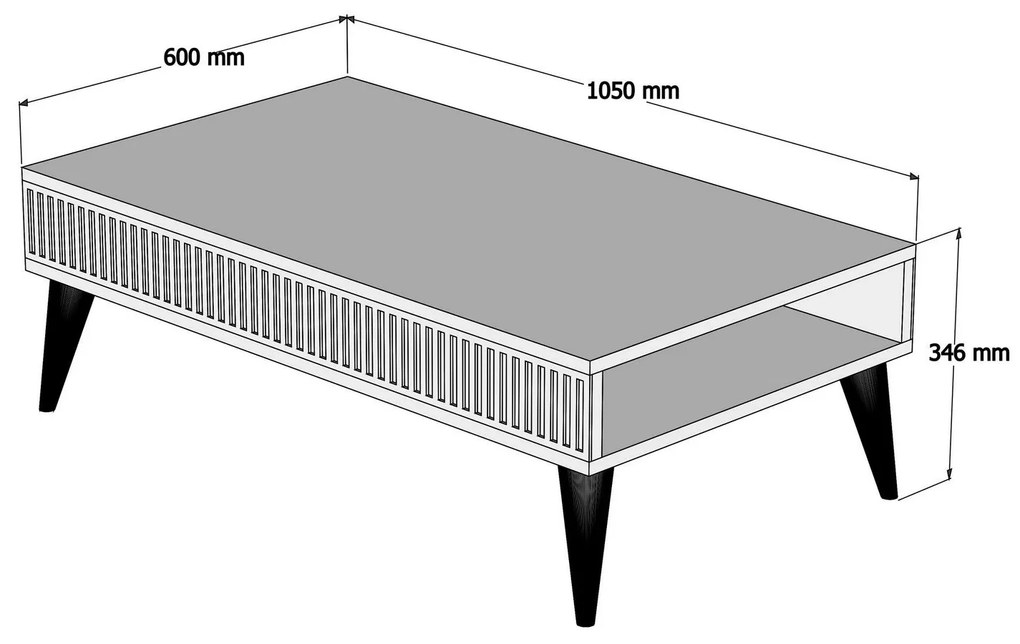 Mesa de Centro Milan – Nogueira – 105x34,6x60 cm