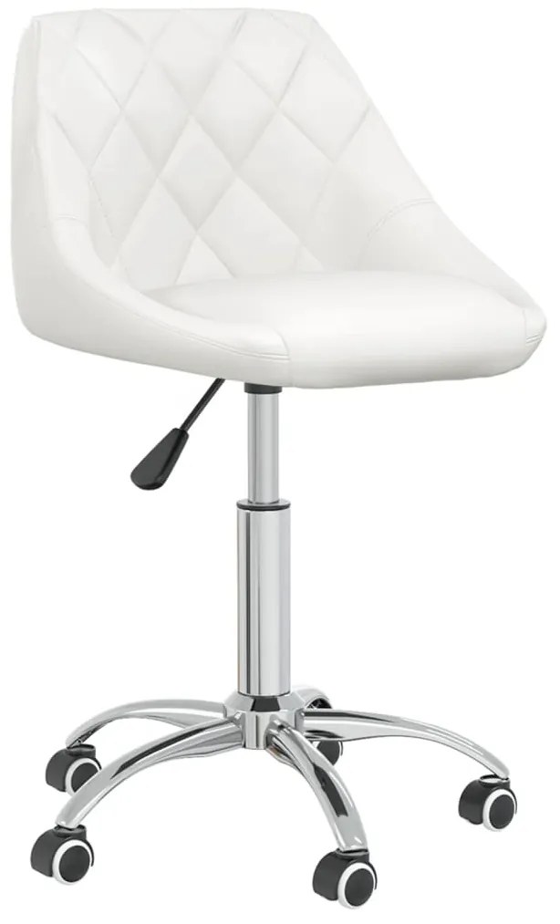 Cadeira de jantar giratória couro artificial branco