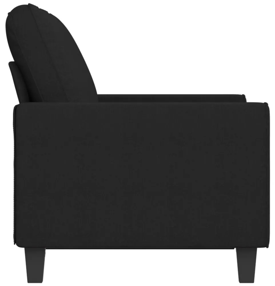 Sofá de 2 lugares tecido 120 cm preto