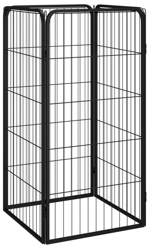 Canil com 4 painéis 50x100 cm aço revestido a pó preto