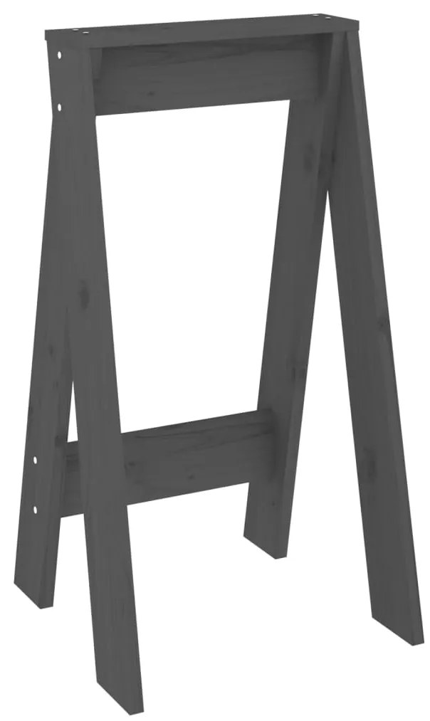 Bancos 2 pcs 40x40x75 cm pinho maciço cinzento