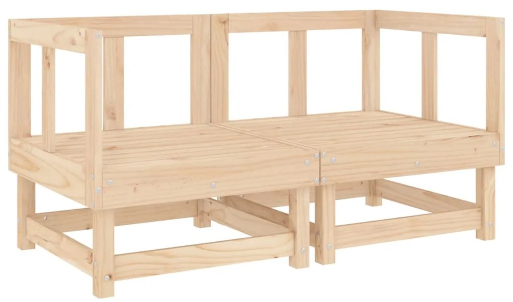 7 pcs conjunto lounge de jardim pinho maciço