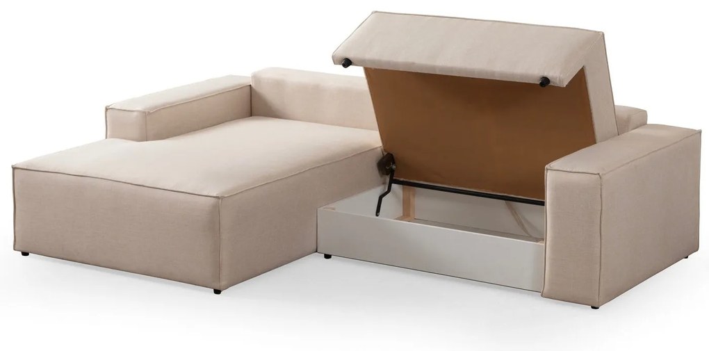 Sofá-Cama de Canto Pırlo – Ecru – 260x78x170 cm