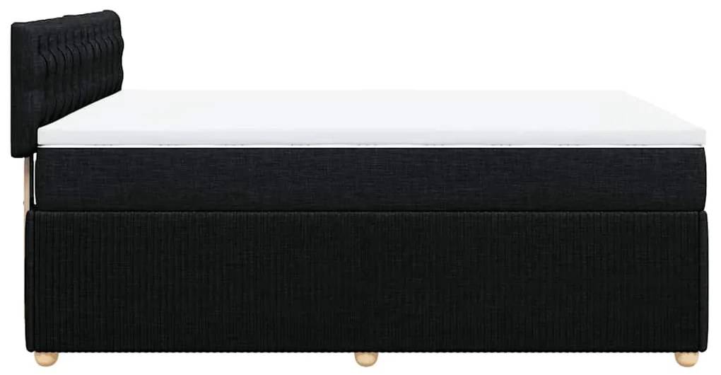 Cama com molas/colchão 140x200 cm tecido preto