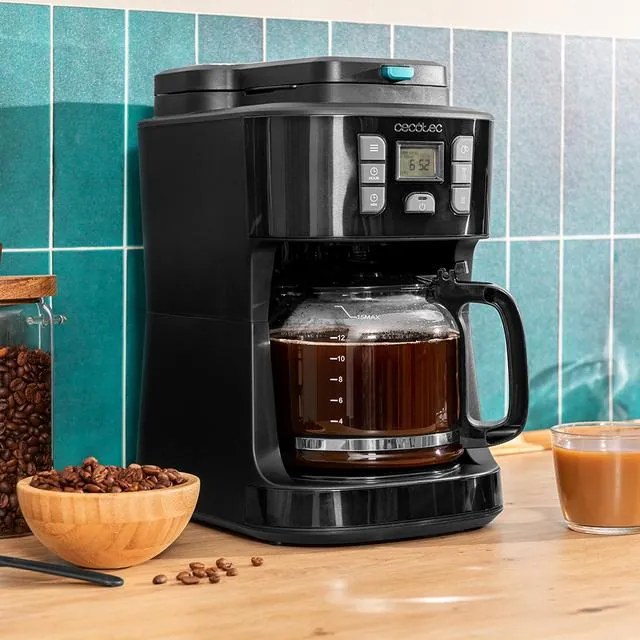 Máquina de café de filtro digital Coffee 66 Grind &amp; Drop de 12 chávenas com acabamento em aço inoxidável e intensificador de aroma
