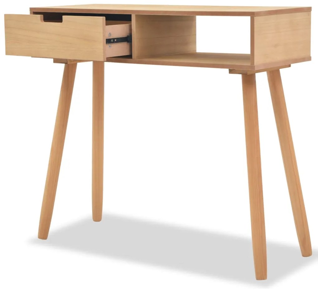 Mesa consola de pinho maciço 80x30x72 cm castanho