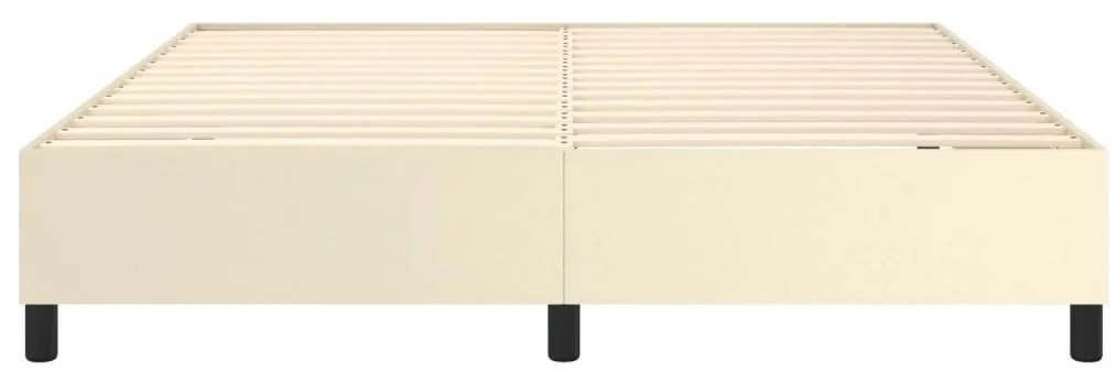 Estrutura de cama 180x200 cm couro artificial cor creme