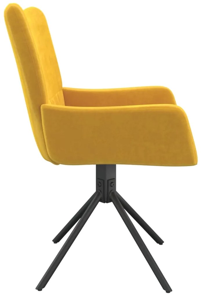 Cadeiras de jantar giratórias 2 pcs veludo amarelo